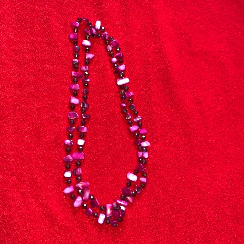 Pink long necklace